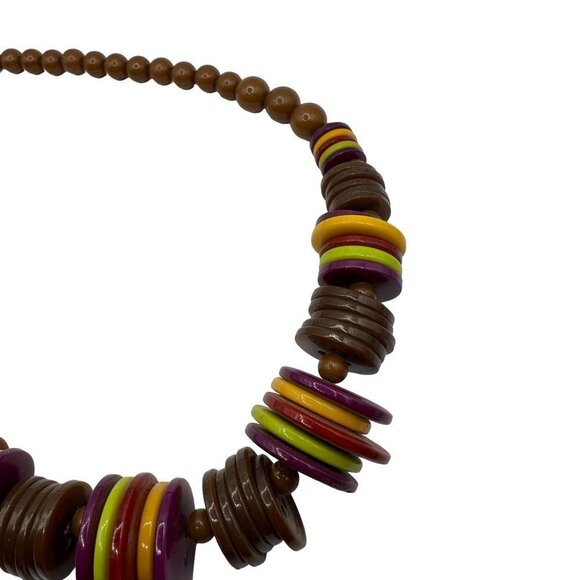 Vintage Claire's Colorful 60s Style Plastic Necklace - Picture 8 of 9